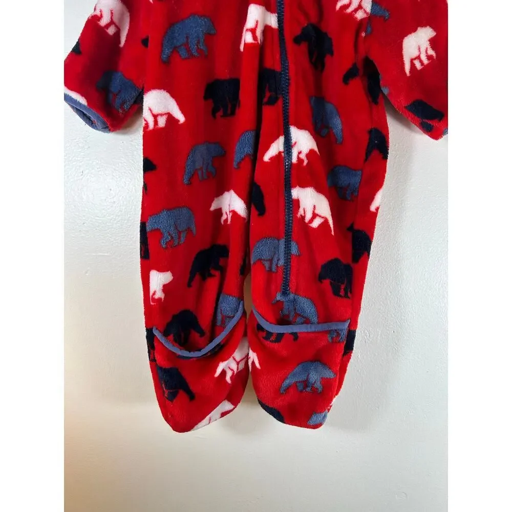 HATLEY Boy’s Wild Polar Bear Fuzzy Fleece Bundler / Size: 6-9 Months